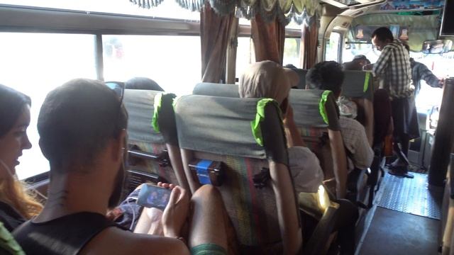 4K. Bus From Yangon To Ngwe Saung Beach, 6 Hours, Via Pathein Town, Myanmar. Dec. 2019