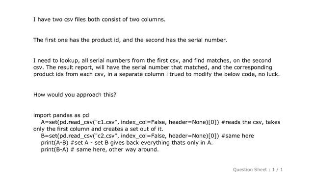 Pandas : Compare two csv files with python pandas смотреть онлайн