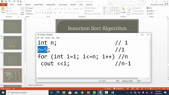 Analysis of Algorithms Lecture No 7. Complexity of Insertion Sort. смотреть онлайн