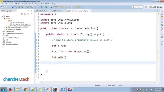 How Primitive values are stored in List in Java Selenium webdriver [chercher tech] смотреть онлайн