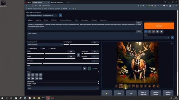 Практика создания изображений с Illuminati Stable Diffusion