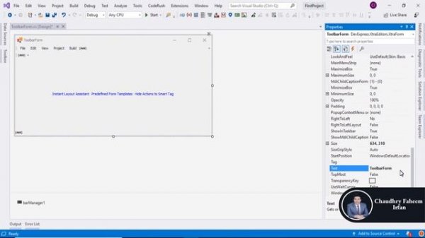 Dev Express C# Course with Project | Devexpress C# full course Toolbar Form In Devexpress Part 11/3