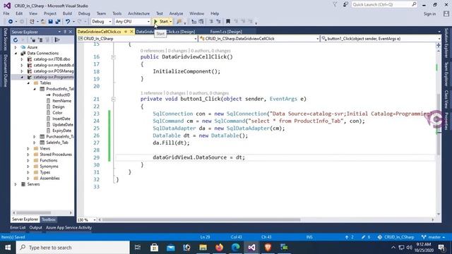 DataGridView CellClick Event | How to Get Selected Row Values From DataGridView Into TextBox in C# смотреть онлайн