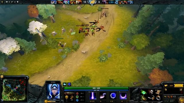 Dota 2 (Учимся играть): Режим (Обучение) - Игра за Luna (средний уровень) смотреть онлайн