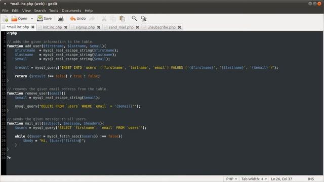 PHP Tutorial: Mailing List [part 02] смотреть онлайн