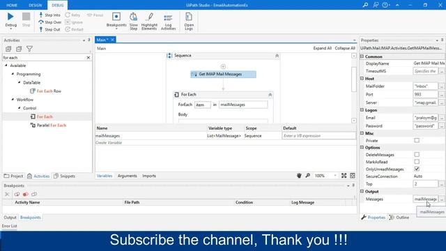 Email Automation uipath | IMAP Configuration смотреть онлайн