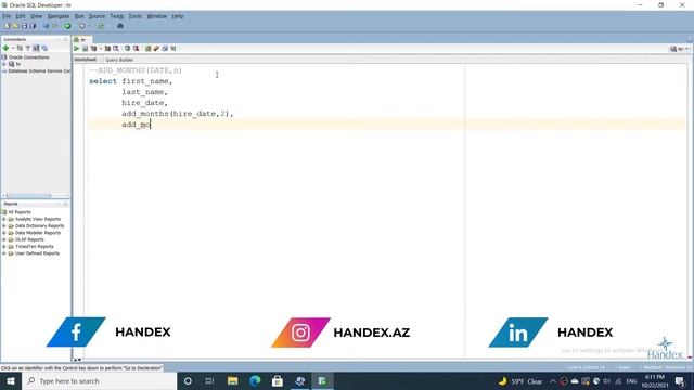 Oracle SQL dərsləri - 29. Single Row Functions in Oracle SQL | ADD_MONTHS function смотреть онлайн
