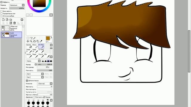 [ Видео-урок ] как рисовать в Paint Tool SAI [ Скин человека из Minecraft`a ] смотреть онлайн