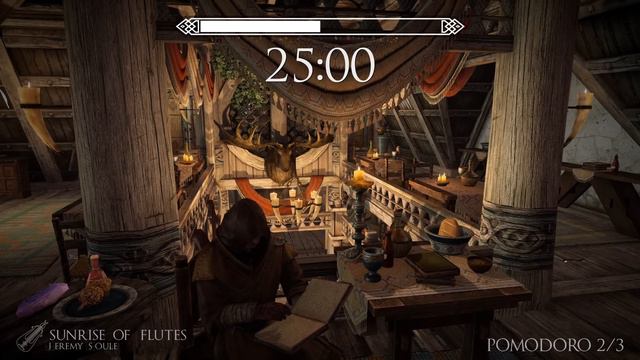 Study with Me in Skyrim | The Bannered Mare | 50/10 Pomodoro Timer [3hr] [4K] смотреть онлайн