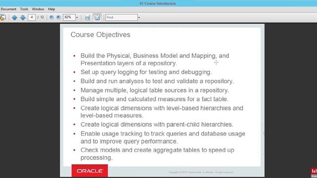 01 OBIEE 12c - Chapter 01 Course Introduction - Oracle Business Intelligence смотреть онлайн