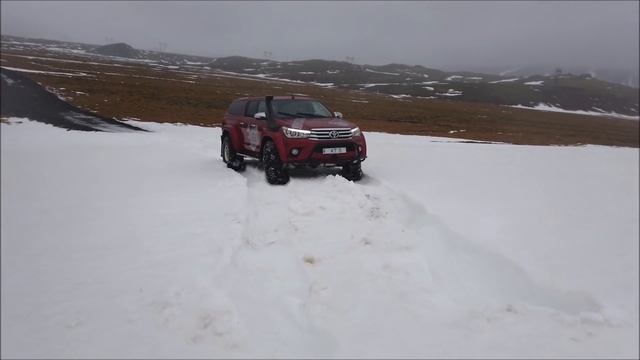 Toyota Hilux Arctic Trucks AT44 And AT38 Off-road Review On Ice And Snow Iceland