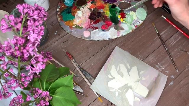 Как нарисовать сирень гуашью/акрилом за 10 минут? Мастер-класс для детей и взрослых смотреть онлайн