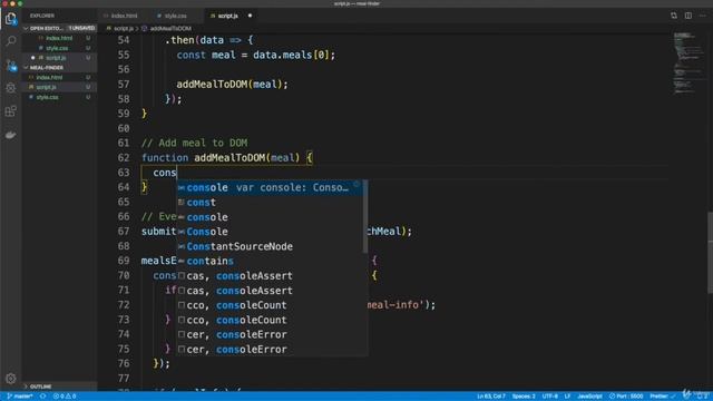 MEAL FINDER USING JAVA-SCRIPT EP:4 смотреть онлайн