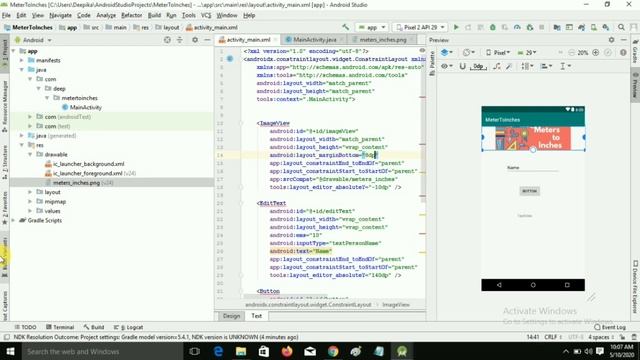 App - Meter to Inches | unit converter app for android | Part-1 смотреть онлайн