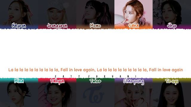 TWICE - 'F.I.L.A' (Fall In Love Again) Lyrics [Color Coded_Han_Rom_Eng]