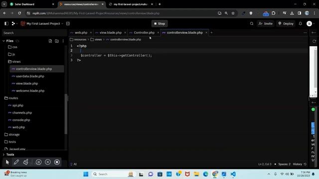 How to Create a Custom Controller and Display a View on Replit (Laravel Tutorial) смотреть онлайн