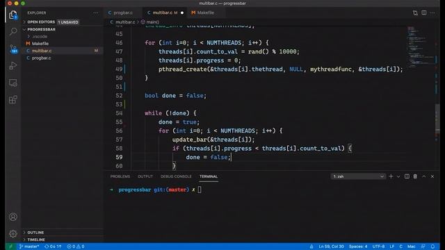 How do I make multiple concurrent progress bars in the terminal? (tutorial in C) смотреть онлайн