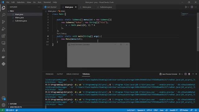 Kalkulator Geometris versi GUI (Graphic User Interface) bahasa Java смотреть онлайн