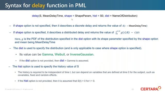 Certara University Webinar: Implementation Of Gamma Distributed Delays Through A Fast ODE Approach