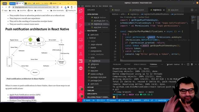 Create React Native push notifications | Tutorial смотреть онлайн