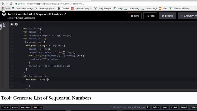 Vuejs Generate List of Sequential Numbers смотреть онлайн