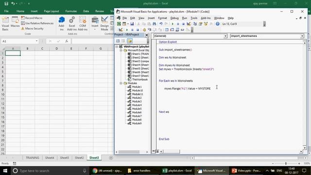 Learn MS Excel -Video 459- VBA -How to Import sheet names in one cell смотреть онлайн