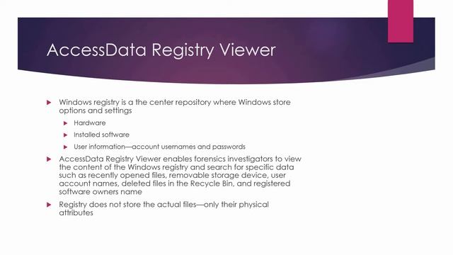 Module 8: AccessData Registry Viewer смотреть онлайн