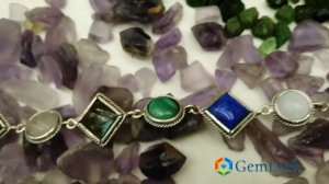Black Tourmaline, malachite, lapis lazuli, rose quartz, tiger eye, labradorite bracelet