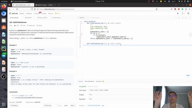 125. Valid Palindrome | LeetCode | Python смотреть онлайн