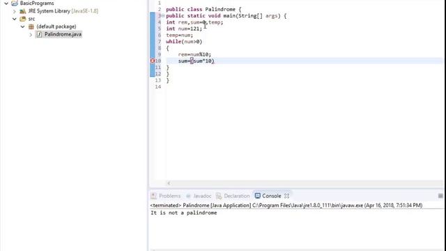 write a palindrome program in java смотреть онлайн