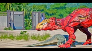 IRON MAN Indominus REX vs SPIDER-MAN Tyrannosaurus REX Dinosaurs Fight ? JURASSIC WORLD EVOLUTION