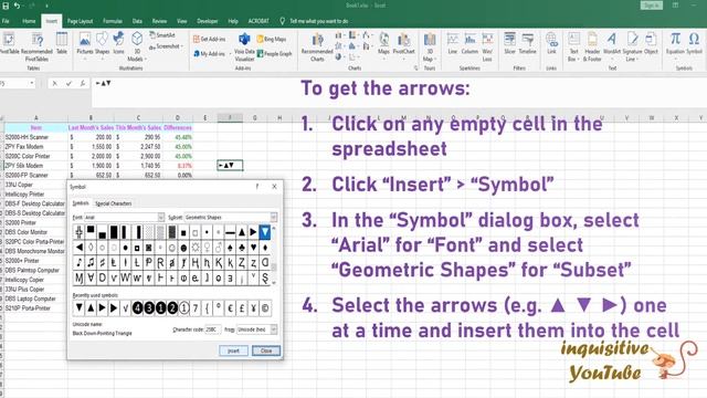 Format Percentage Change In Excel | Color Font | Color Arrows