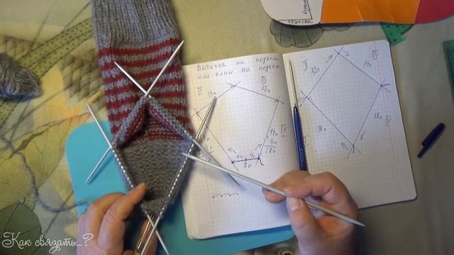 126Как связать удобные носки 6 Вязание для начинающих - Клин на подъем смотреть онлайн