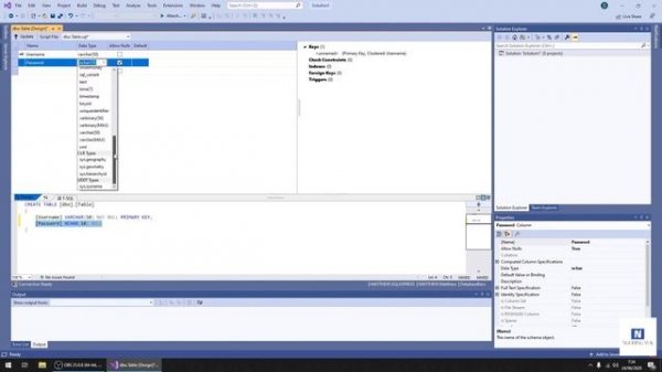 Create Database & Table SQL Server 2017 with Visual Studio 2019