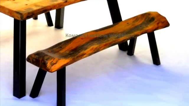 Комплект садовой мебели из бревна "WeldWood". смотреть онлайн