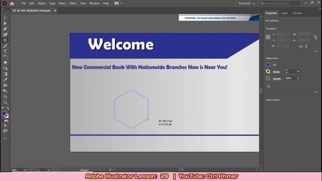 Ai 29: Design Bank - Adobe Illustrator 2021 - Ctrl Khmer смотреть онлайн
