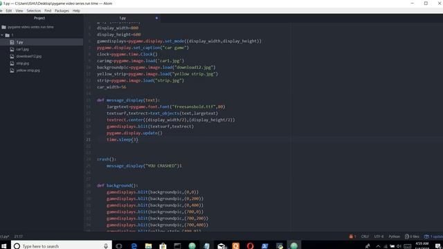 python pygame (game development) video 5 message display on crash смотреть онлайн