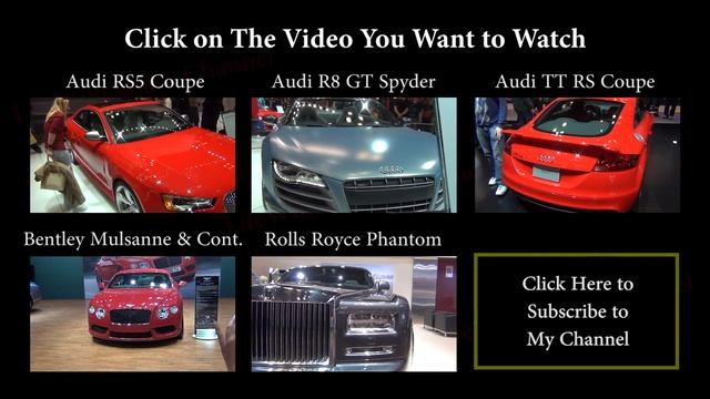 Audi R8 GT Spyder, RS5 Coupe, TT RS Coupe, Bentley Mulsanne & Cont., Rolls Royce Phantom NYIAS 2012 смотреть онлайн