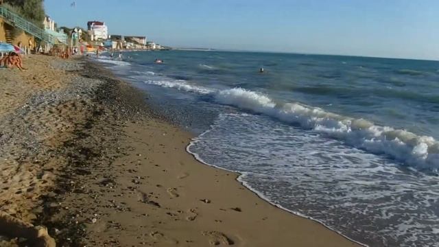 Пляж в Николаевке Крым. Частный пляж базы отдыха Юбилейная. смотреть онлайн