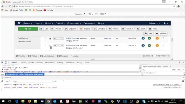 Joomla MVC Component Development Tutorial, Step 7 part 2, Basic Backend html and js смотреть онлайн
