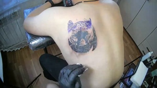 tattoo time lapse - чёрная пантера