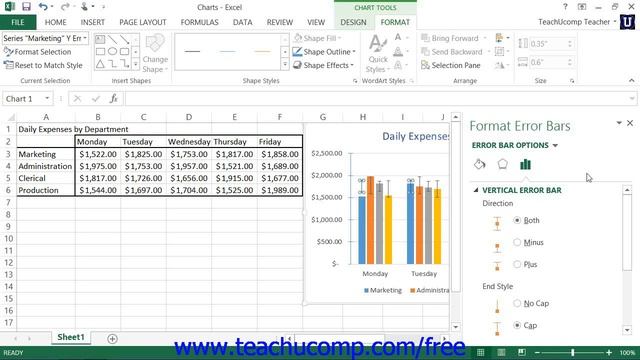 Excel 2013 Tutorial Formatting Error Bars Microsoft Training Lesson 28.8 смотреть онлайн