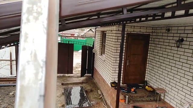 Автонавес. Навес вместо гаража и беседки.