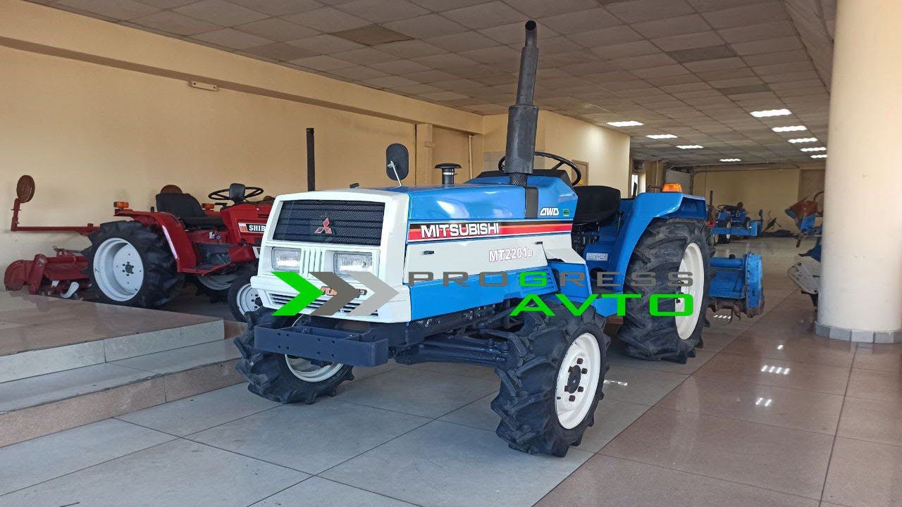 Японский минитрактор обзор из Омска! MITSUBISHI MT2201 с почвенной фрезой 4WD трёхцилиндровый смотреть онлайн