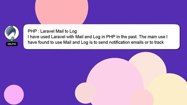 PHP : Laravel Mail to Log смотреть онлайн