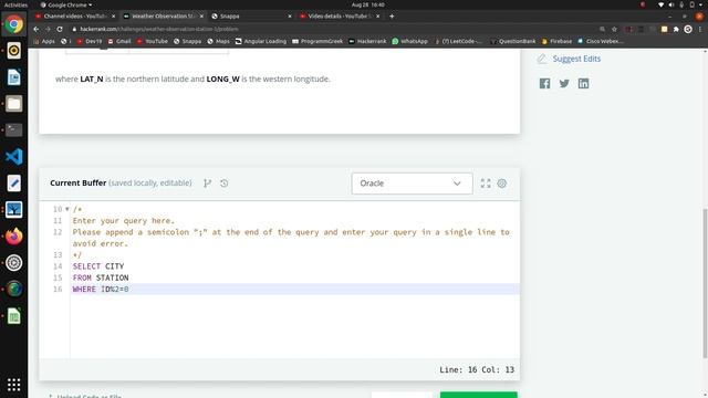 #8 Weather Observation Station 3 | HackerRank SQL Solutions смотреть онлайн