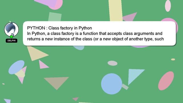 PYTHON : Class factory in Python смотреть онлайн
