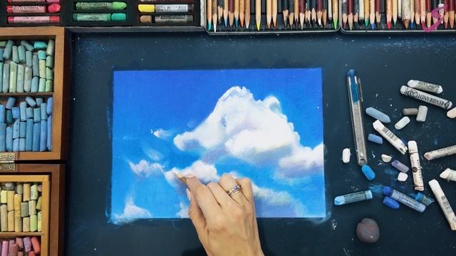 Экспресс-урок по пастельной живописи «Облака» | Как нарисовать облако поэтапно смотреть онлайн