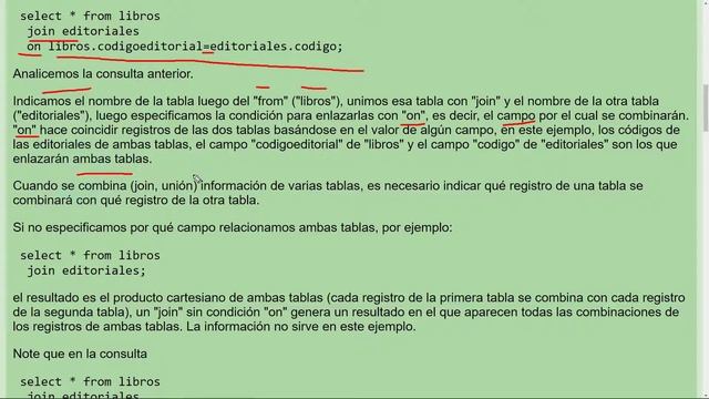 MySQL Ejercicio: 371 2/3 Introducción al Concepto de Unión de Tablas con la Cláusula JOIN смотреть онлайн