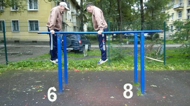 Подтягивание с гирей 24 кг 9 и 8 раз, первый раз за 70 лет. Отжимания с плеч и с предплечий 17 и 15 смотреть онлайн